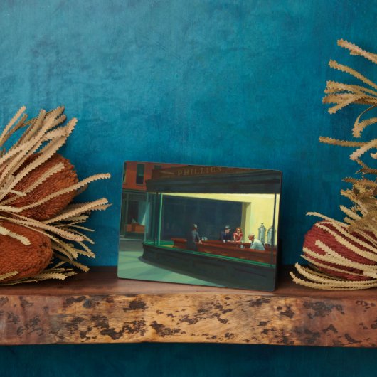 ヴィンテージエドワードホッパーナイトズクズディーナーポスター フォトプラーク (側面)