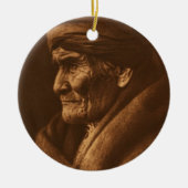 ヴィンテージエドワードSカーティスジェロニモ写真 セラミックオーナメント (正面)