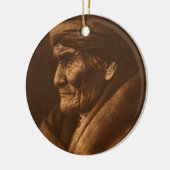 ヴィンテージエドワードSカーティスジェロニモ写真 セラミックオーナメント (左)