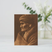 ヴィンテージエドワードSカーティスジェロニモ写真 ポストカード (スタンド正面)