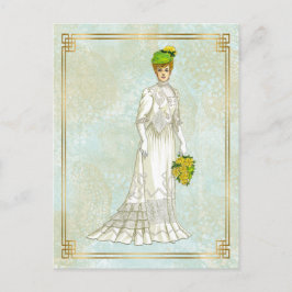 ヴィンテージエドワ結婚ルドファッションイラストレーション ポストカード