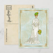 ヴィンテージエドワ結婚ルドファッションイラストレーション ポストカード (正面/裏面)