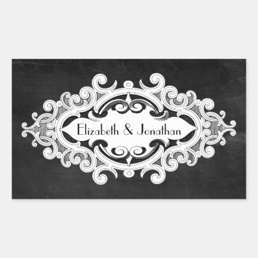 ヴィンテージエドワ結婚ルド 長方形シール (正面)