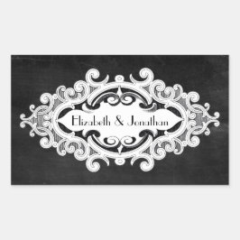 ヴィンテージエドワ結婚ルド 長方形シール