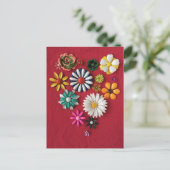 ヴィンテージエナメル質のピンハート葉書 シーズンポストカード (スタンド正面)