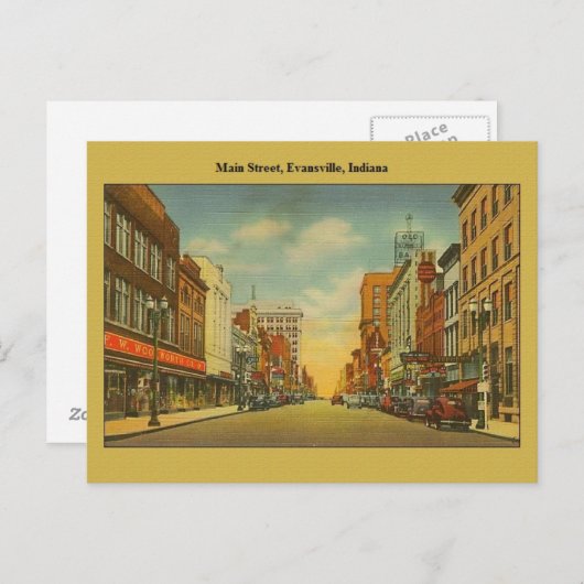 ヴィンテージエバンズヴィルインディアナポストカード ポストカード (正面/裏面)