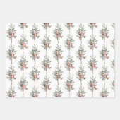 ヴィンテージエバーグリーンジュニパーブランチホリデー ラッピングペーパーシート (正面2)