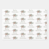 ヴィンテージエバーグリーンジュニパーブランチホリデー ラッピングペーパーシート (正面)