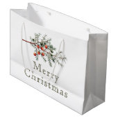 ヴィンテージエバーグリーンジュニパーブランチホリデー ラージペーパーバッグ (正面アングル)
