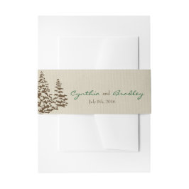 ヴィンテージエバーグリーン結婚式招待状帯 招待状ベリーバンド