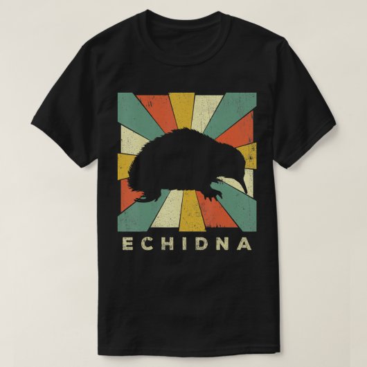 ヴィンテージエヒドナ恋人レトロスタイル動物 Tシャツ (デザイン正面)