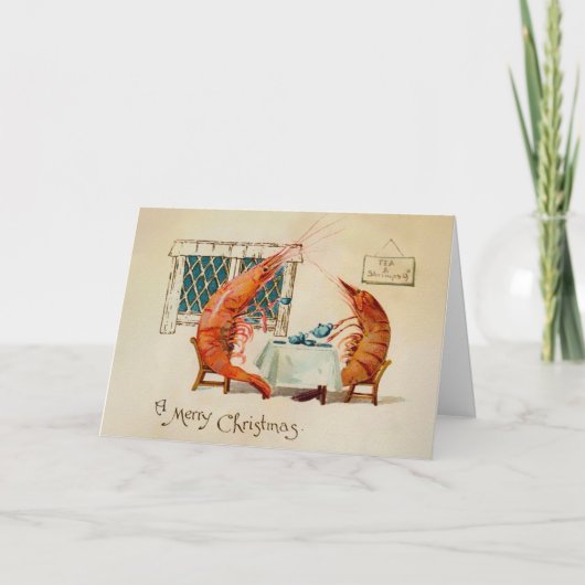 ヴィンテージエビのクリスマスカード シーズンカード (正面)