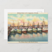 ヴィンテージエビのボート，セントオーガスティンフロリダ ポストカード