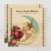 ヴィンテージエビクトリアンンジェルムーンバラ記念死 案内状 (正面/裏面)