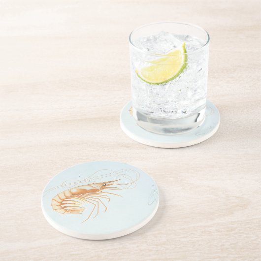 ヴィンテージエビ、海洋生物海動物解剖学 コースター (側面)