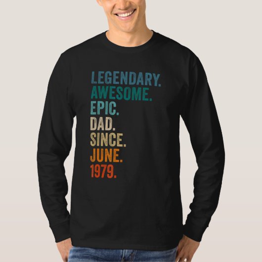 ヴィンテージエピックパパ1979年6月43日誕生日Id Tシャツ (正面)