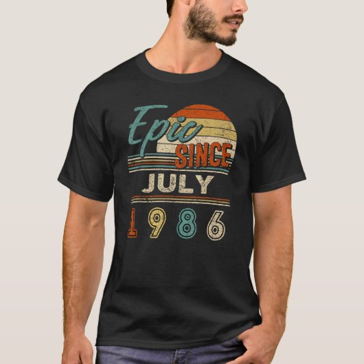 ヴィンテージエピック1986年7月36歳誕生日 Tシャツ (正面)