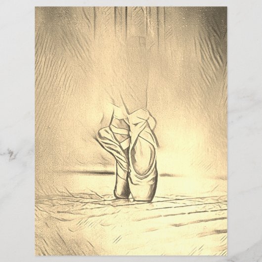 ヴィンテージエフェクトバレエ靴文具紙 (裏面)