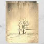 ヴィンテージエフェクトバレエ靴文具紙 (正面/裏面)