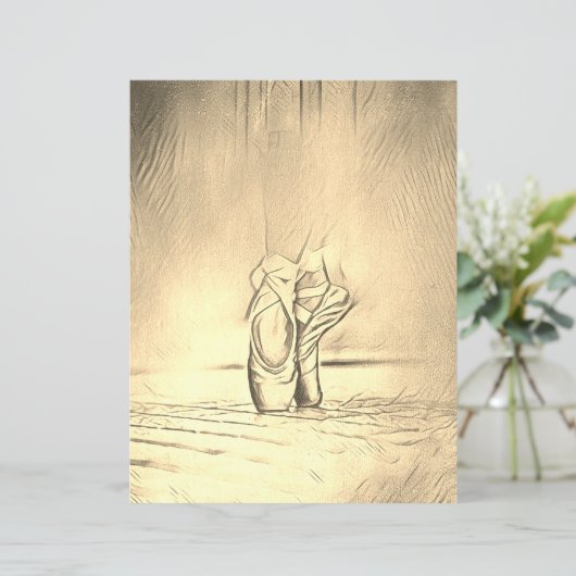 ヴィンテージエフェクトバレエ靴文具紙 (スタンド正面)