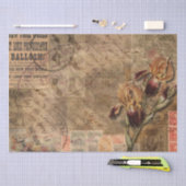 ヴィンテージエフェメラコラージシャビーシックデコップページ 薄葉紙 (クラフト)