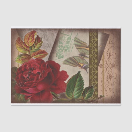 ヴィンテージエフェメラコラージシャビーシックデコップページ 薄葉紙 (正面)