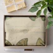 ヴィンテージエフェメラスクリプトグリーンバタフライデクページ 薄葉紙 (ギフト)