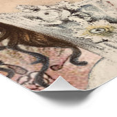 ヴィンテージエフェメラ妖精と花 ポスター (コーナー)