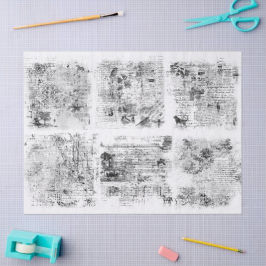 ヴィンテージエフェメラ組織またはデコページ紙 薄葉紙 (クラフト)