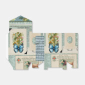 ヴィンテージエフェメラ花デザイン フェイバーボックス (折り畳みなし)