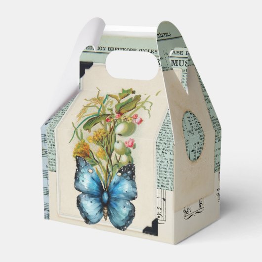 ヴィンテージエフェメラ花デザイン フェイバーボックス (正面サイド)