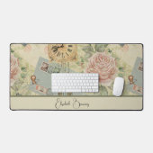 ヴィンテージエフェラデザイン（名前） デスクマット (キーボード&マウス)