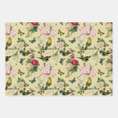ヴィンテージエフェラバラ蝶と鳥のパターン ラッピングペーパーシート (正面2)