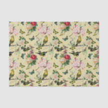 ヴィンテージエフェラバラ蝶と鳥のパターン