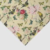 ヴィンテージエフェラバラ蝶と鳥のパターン 薄葉紙 (詳細)