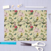 ヴィンテージエフェラバラ蝶と鳥のパターン 薄葉紙 (クラフト)