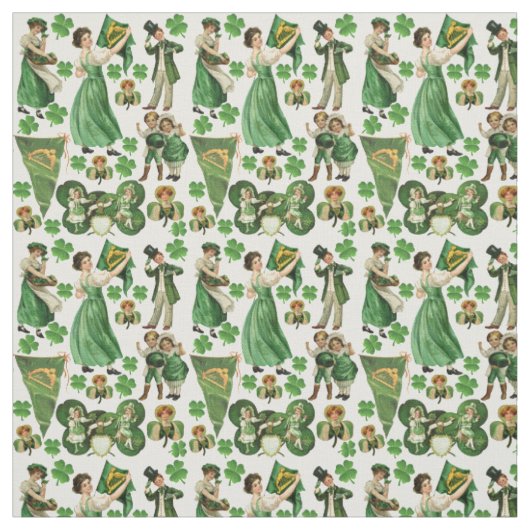 ヴィンテージエフェラSaint patricks dayコラージュアート ファブリック (見本)
