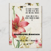 ヴィンテージエフエマアマリリスブライダルシャワー 招待状 (正面/裏面)