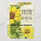 ヴィンテージエフエマイエロージニアスブライダルシャワー 招待状 (正面/裏面)