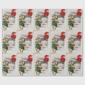 ヴィンテージエフエマクリスマスアドキュートガールフローラ ラッピングペーパー (フラット)