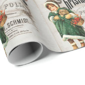 ヴィンテージエフエマクリスマスアドキュートガールフローラ ラッピングペーパー (ロールコーナー)