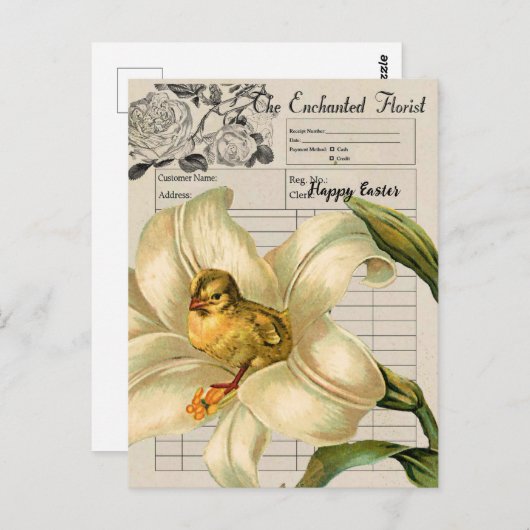 ヴィンテージエフエマコラージイースターポストカード ポストカード (正面/裏面)