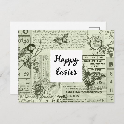 ヴィンテージエフエマコラージイースターポストカード ポストカード (正面/裏面)