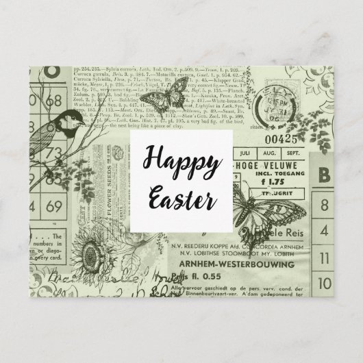 ヴィンテージエフエマコラージイースターポストカード ポストカード (正面)