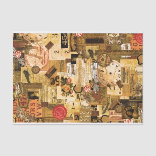 ヴィンテージエフエマコラージクラフトティッシュペーパー 薄葉紙 (正面)