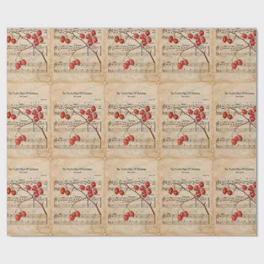 ヴィンテージエフエマザクリスマスキャロルの12日 ラッピングペーパー (フラット)