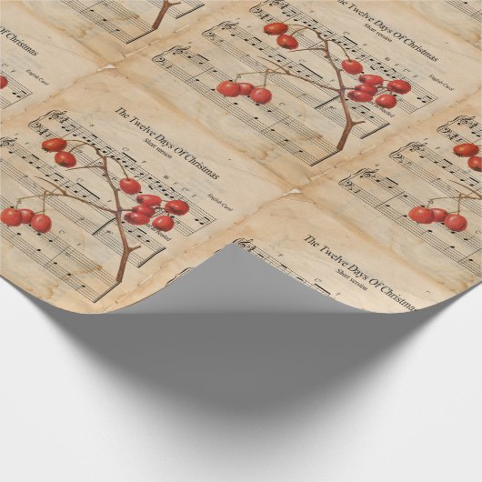 ヴィンテージエフエマザクリスマスキャロルの12日 ラッピングペーパー (角)