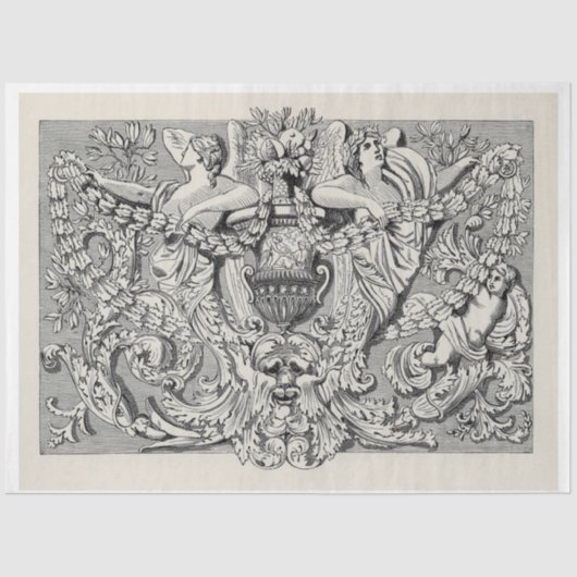 ヴィンテージエフエマデクページアンティークイラストレーション 薄葉紙 (正面)