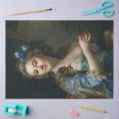 ヴィンテージエフエマデコップウーマンインブルードレス 薄葉紙 (クラフト)