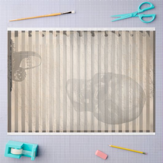 ヴィンテージエフエマハロウィーンスカル幽霊 薄葉紙 (クラフト)